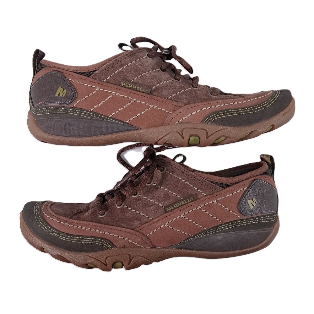 Merrell Trail Hiking Shoes Women 7 Brown Mimosa Lace Cocoa Leather Suede J68164
